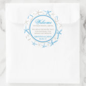 Skinny Finger Starfish Bruiloft Welkom Ronde Sticker (Tas)