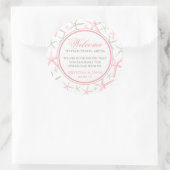 Skinny Finger Starfish Bruiloft Welkom Ronde Sticker (Tas)