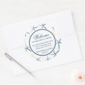 Skinny Finger Starfish Bruiloft Welkom Ronde Sticker (Envelop)