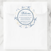 Skinny Finger Starfish Bruiloft Welkom Ronde Sticker (Tas)