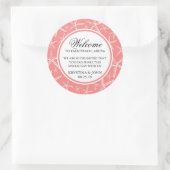 Skinny Finger Starfish Bruiloft Welkom Ronde Sticker (Tas)