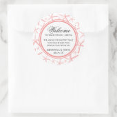 Skinny Finger Starfish Bruiloft Welkom Ronde Sticker (Tas)