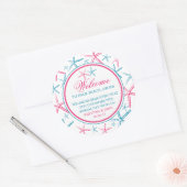 Skinny Finger Starfish Bruiloft Welkom Ronde Sticker (Envelop)