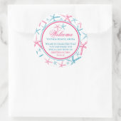 Skinny Finger Starfish Bruiloft Welkom Ronde Sticker (Tas)