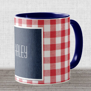 Skinny Font Donker Blauw Denim Rood Wit Gingham Ch Mok