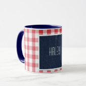 Skinny Font Donker Blauw Denim Rood Wit Gingham Ch Mok (Voorkant links)