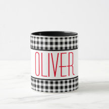 Skinny Font Naam Buffalo Check 11oz Combo Koffie