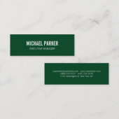 Skinny Forest Green Bold Text Stylish Professional Mini Visitekaartje (Voorkant / Achterkant)