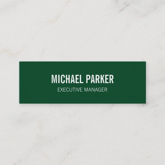 Skinny Forest Green Bold Text Stylish Professional Mini Visitekaartje (Voorkant)