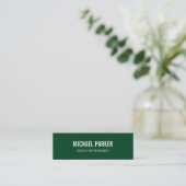 Skinny Forest Green Bold Text Stylish Professional Mini Visitekaartje (Staand voorkant)