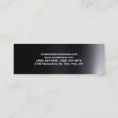Skinny Futuristic Dark Gray Plain Mini Visitekaartje (Achterkant)