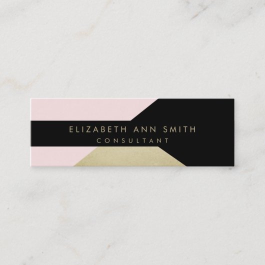 Skinny Gold Effect Chic-Visitekaartje Mini Visitekaartje (Voorkant)