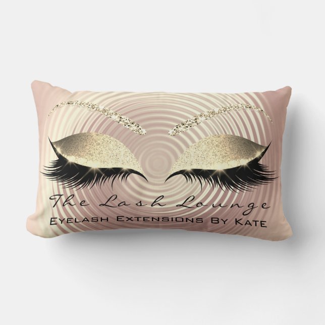 Skinny Gold Glitter Pink Makeup Eyes Lashes Studio Kussen (Voorkant)