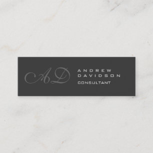 Skinny Gray Monogram Plain Visitekaartje