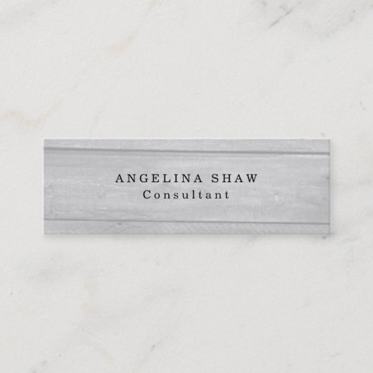 Skinny Gray Wood Klassieke Professional Creative Mini Visitekaartje (Voorkant)