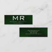Skinny Green White Color Monogram Visitekaartje (Voorkant / Achterkant)