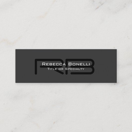 Skinny Grey Black White Monogram Visitekaartje (Voorkant)