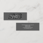 Skinny Grey Black White Monogram Visitekaartje (Voorkant / Achterkant)