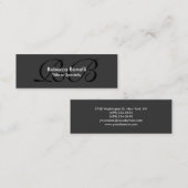 Skinny Grey Black White Monogram Visitekaartje (Voorkant / Achterkant)