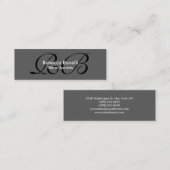 Skinny Grey Black White Monogram Visitekaartje (Voorkant / Achterkant)