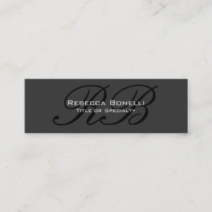 Skinny Grey Black White Monogram Visitekaartje