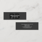 Skinny Grey Black White Monogram Visitekaartje (Voorkant / Achterkant)