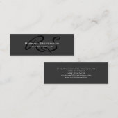 Skinny Grey Charming Script Monogram Visitekaartje (Voorkant / Achterkant)