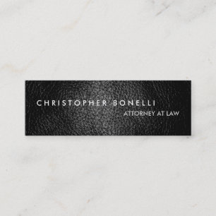 Skinny Grey Leather Effect Plain Visitekaartje