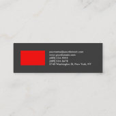 Skinny Grey Red Stripe Trendy Chic Visitekaartje (Achterkant)