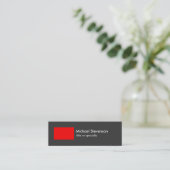 Skinny Grey Red Stripe Trendy Chic Visitekaartje (Staand voorkant)