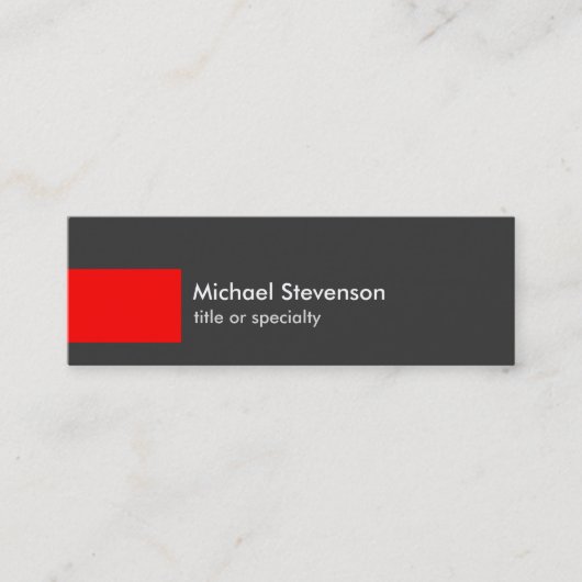 Skinny Grey Red Stripe Trendy Chic Visitekaartje (Voorkant)