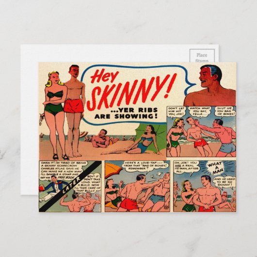  Skinny Guy Mail Order Advertisation Briefkaart (Voorkant / Achterkant)