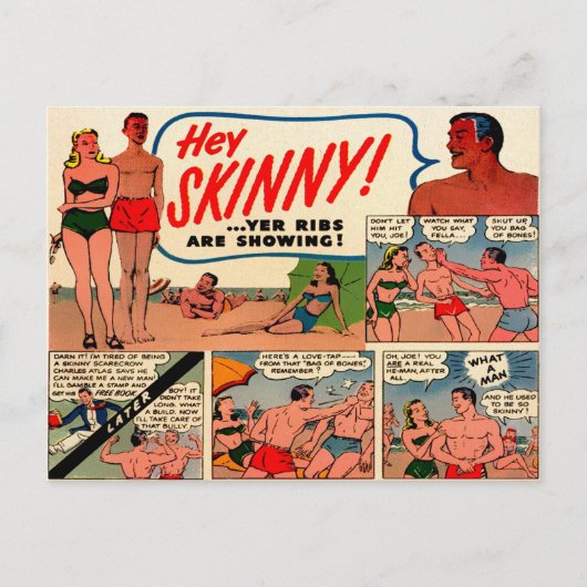  Skinny Guy Mail Order Advertisation Briefkaart (Voorkant)