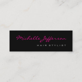Skinny Hair Stylist Script Gray Pink Visitekaartje