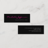 Skinny Hair Stylist Script Gray Pink Visitekaartje (Voorkant / Achterkant)