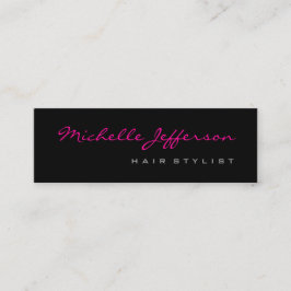 Skinny Hair Stylist Script Gray Pink Visitekaartje