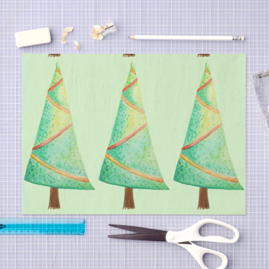 Skinny kerstbomen tissuepapier (Craft)