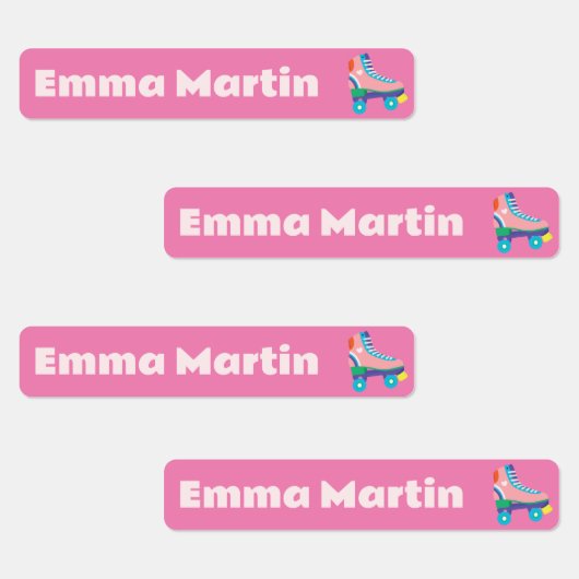 Skinny labels voor pennen - Roller Disco Bright Pi (Groep)