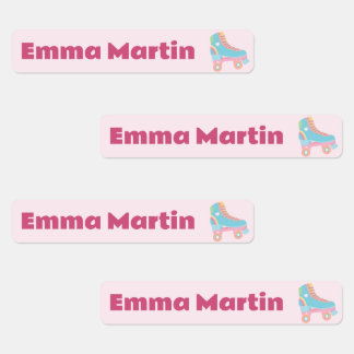 Skinny labels voor pennen - Roller Disco Pastel Pi