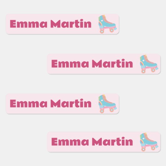 Skinny labels voor pennen - Roller Disco Pastel Pi (Groep)