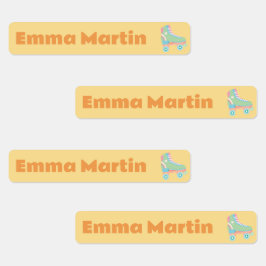 Skinny labels voor pennen - Roller Disco Yellow