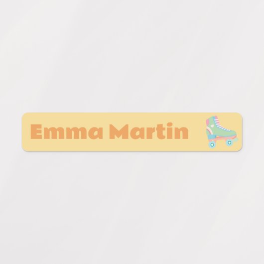 Skinny labels voor pennen - Roller Disco Yellow (Design 2)