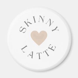 Skinny Latte Neutraal Hart, Cadeau-idee voor koffi Magneet