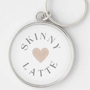 Skinny Latte Neutraal Hart, Cadeau-idee voor koffi Sleutelhanger