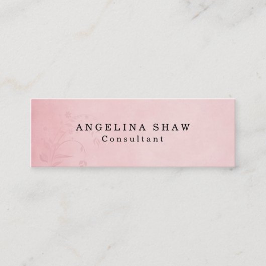 Skinny  look Bloemroze Professional Mini Visitekaartje (Voorkant)