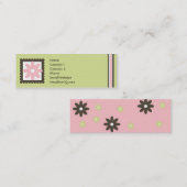 Skinny Mini Daisy Stripes Calling / Mammie Card Contactkaartje (Voorkant / Achterkant)