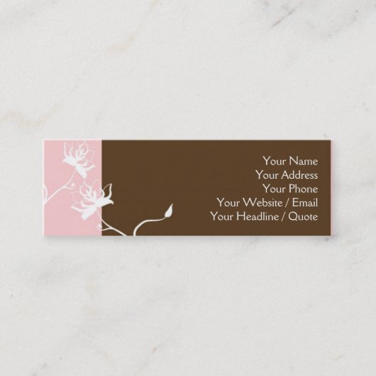 Skinny Mini Modern Chocolate Calling Card Contactkaartje (Voorkant)
