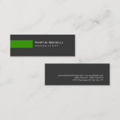 Skinny Modern Grijs Groen Eenvoudig Visitekaartje (Voorkant / Achterkant)