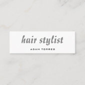 Skinny Modern Plain Professional Hair Stylist Mini Visitekaartje (Voorkant)