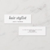 Skinny Modern Plain Professional Hair Stylist Mini Visitekaartje (Voorkant / Achterkant)